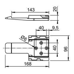 Support de câle noir plastique HA 10K 2