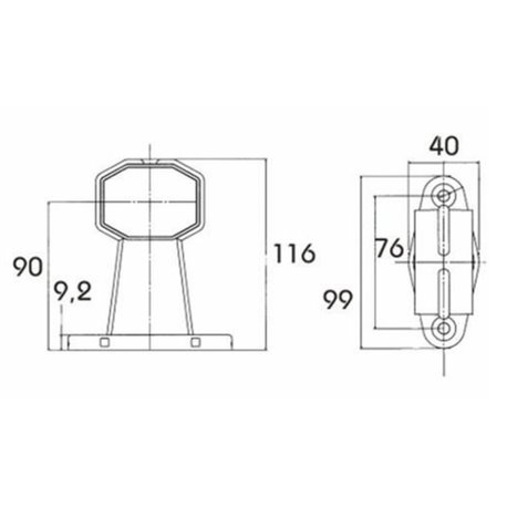 LED feu de gabarit Superpoint rouge/blanc 24V