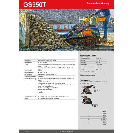 Chargeuse skid-steer GIANT GS950 T