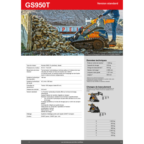 Chargeuse skid-steer GIANT GS950 T