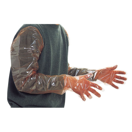Gant polyéthylène 90cm orange X100