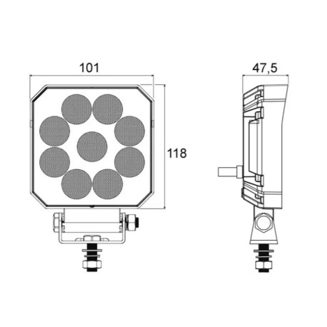 LED-SCHEINWERFER QUADRATISCH 12/24V 42W