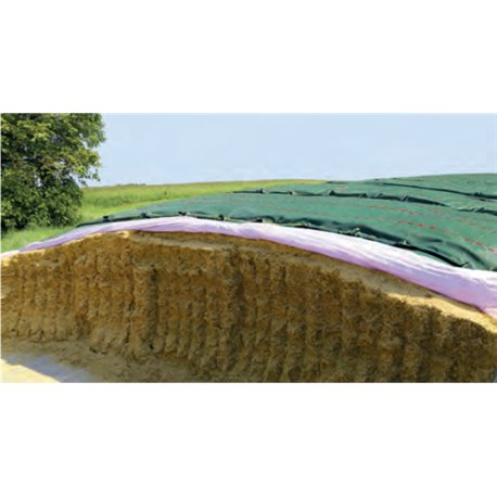 Bâche 8X50 mètres pour protection d'ensilage (Vert/Blanc)