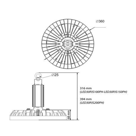 Projecteur LED suspendu rond