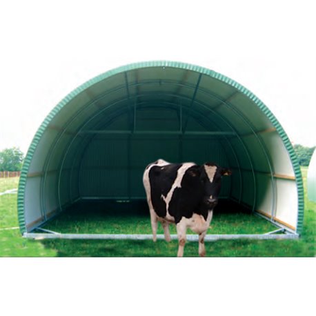 Abri-tunnel mobile avec couverture en tôle